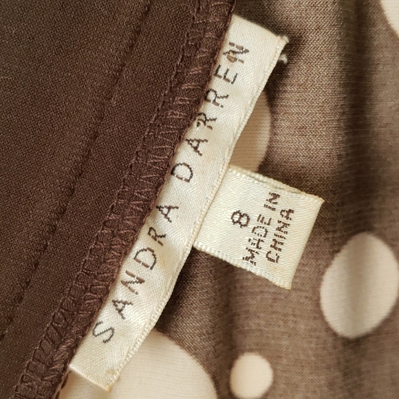 Sandra Darren Polka Dot Cap Sleeved Dress Size 8 - Picture 2 of 9